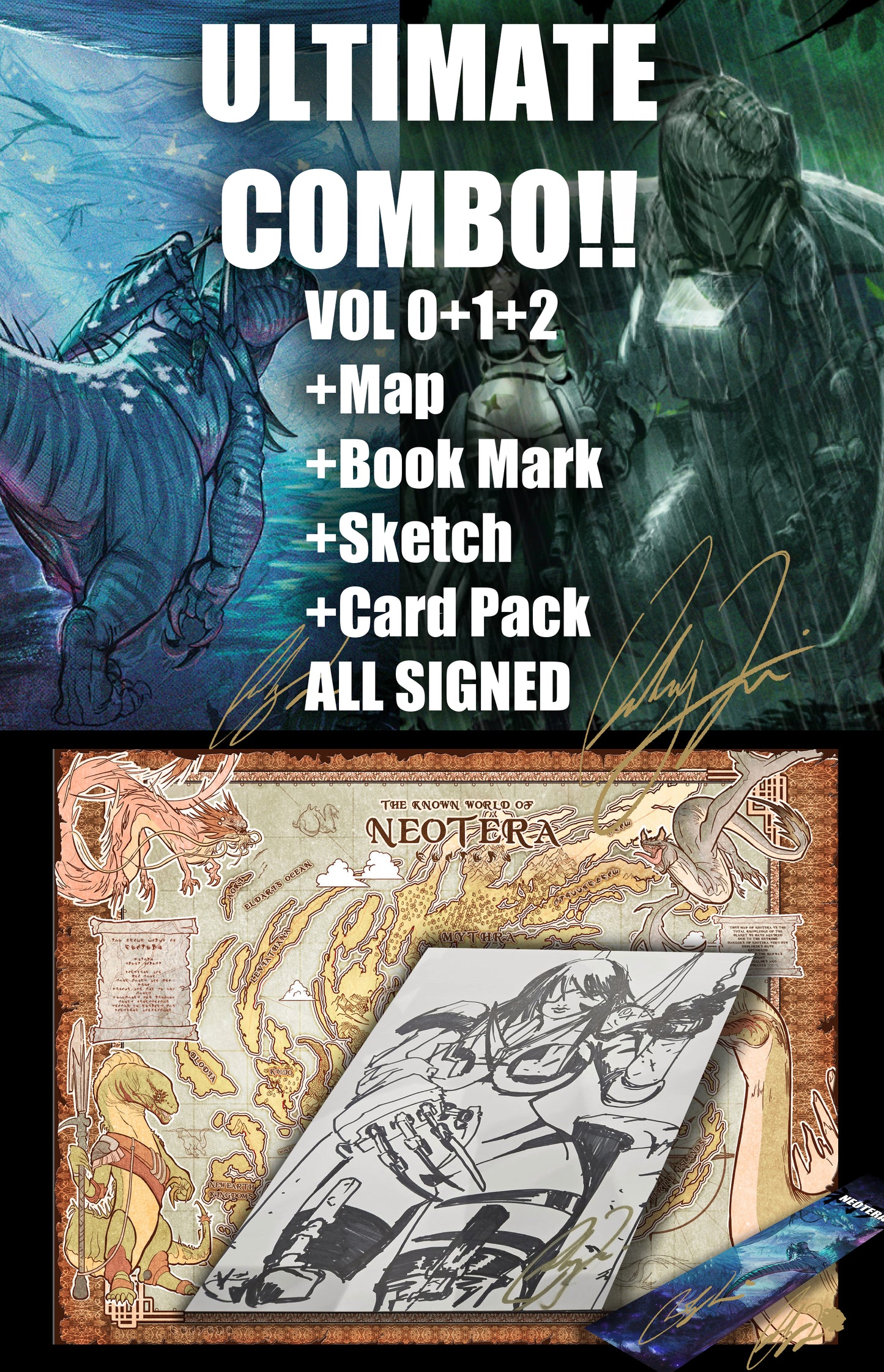 ULTIMATE Combo! Vol 0+ 1 + 2 + Map + Sketch + Card Pack(ALL Signed)